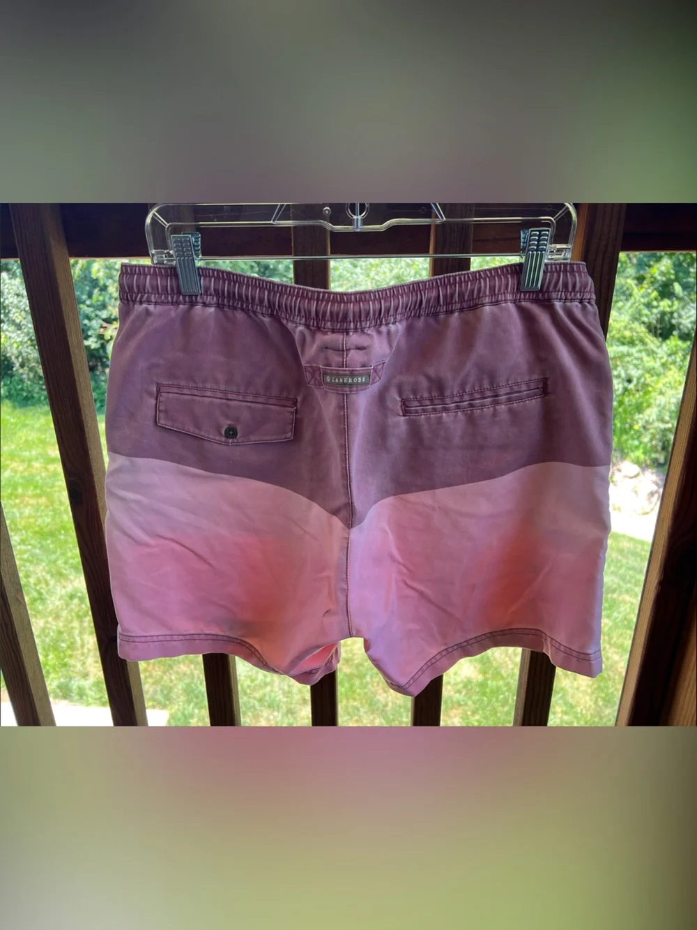 Men's Two-Tone Pink Gradient Swim Trunks